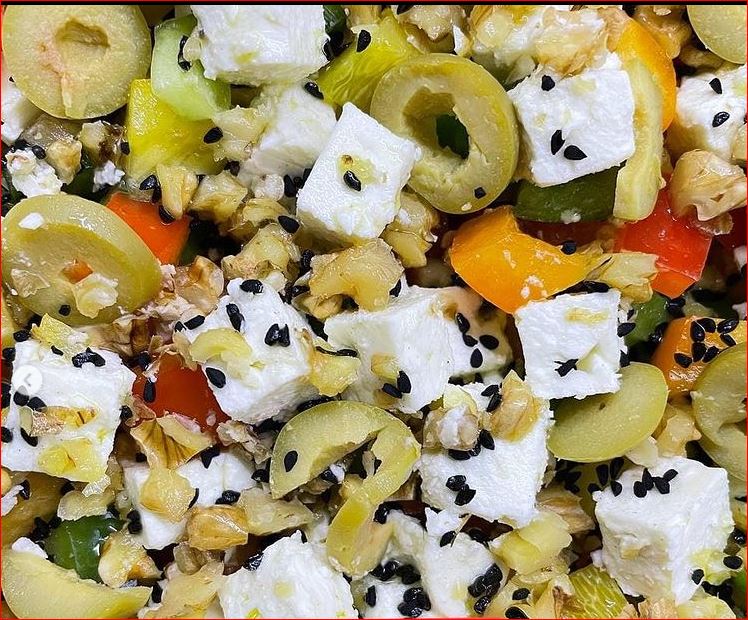 طرز تهیه سالاد پنیر و سبزیجات ، طرز تهیه سالاد پنیر و سبزیجات ، درست کردن سالاد پنیر و سبزیجات ، دستور پخت سالاد پنیر و سبزیجات ، 